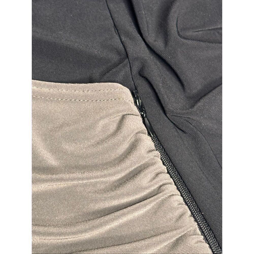 Joseph Ribkoff black and gray 3/4 sleeve draped ruching dress size 8 - Picture 9 of 10
